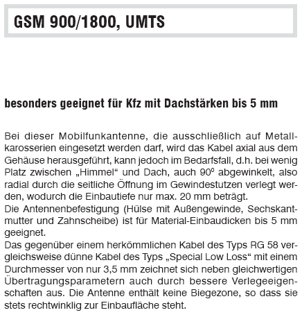 Datenblatt ABB Multiband Dachantenne GSM 900/1800, UMTS